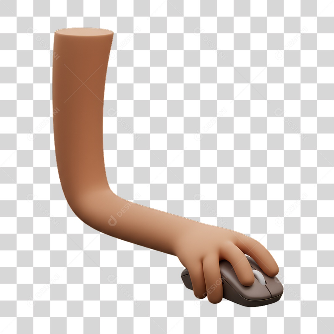 Elemento 3D Mão Segurando um Mouse PNG Transparente