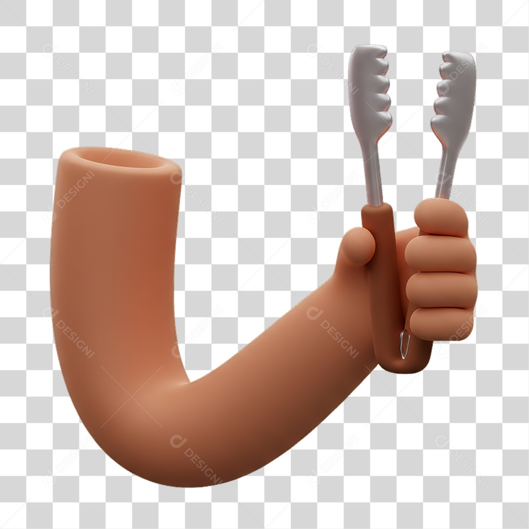 Elemento 3D Mão Segurando Pegador PNG Transparente