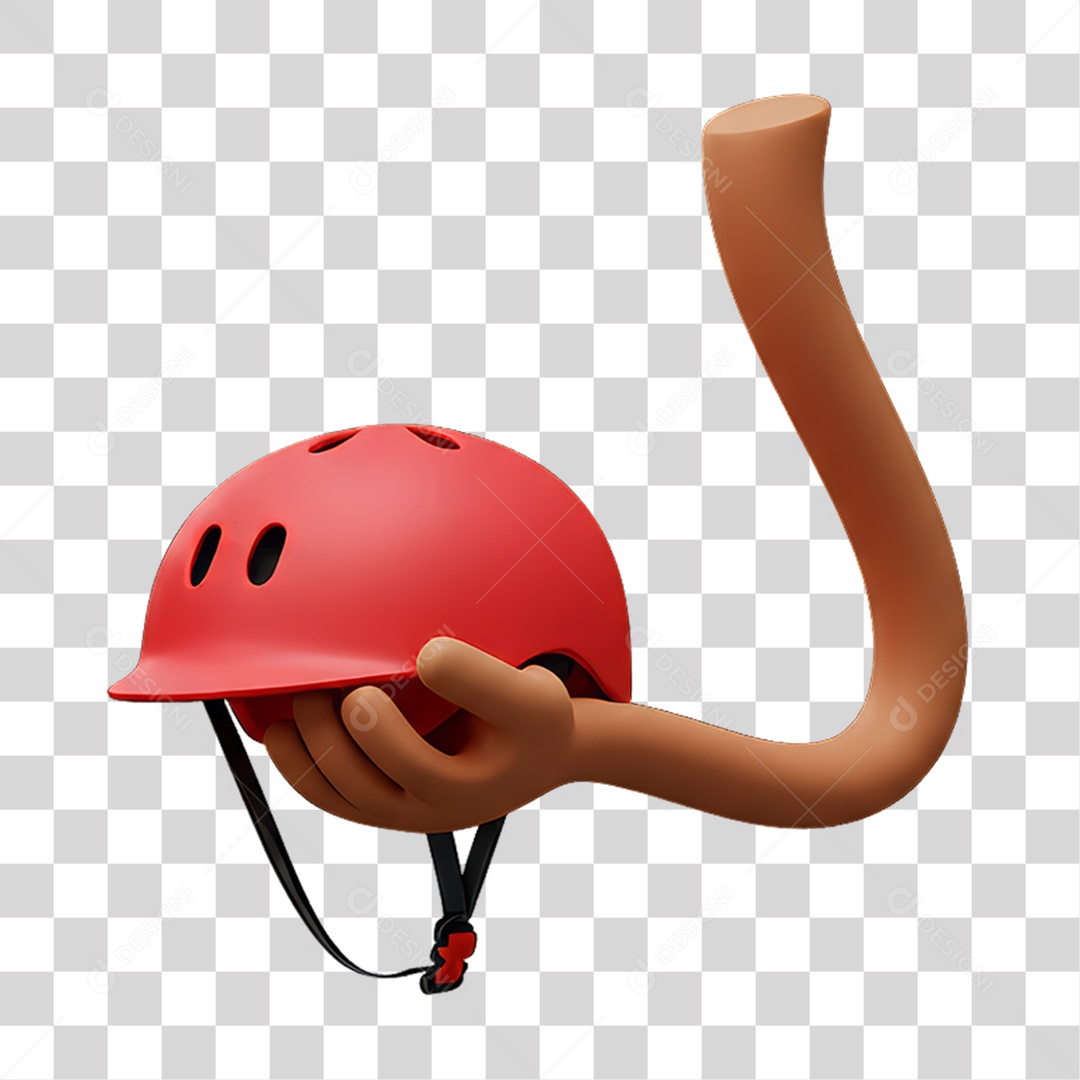 Elemento 3D Mão Segurando Capacete PNG Transparente