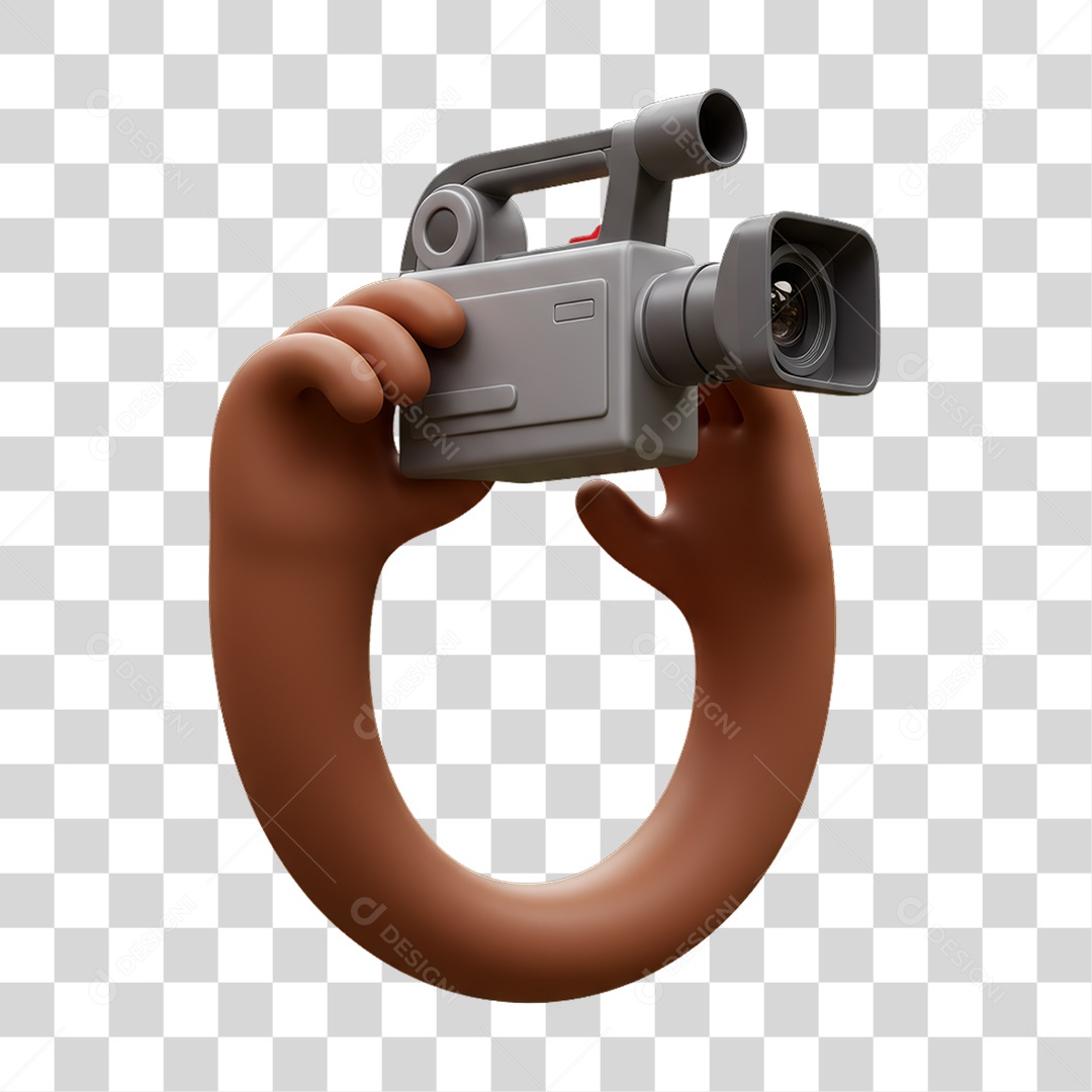 Elemento 3D Mão Segurando Câmera PNG Transparente