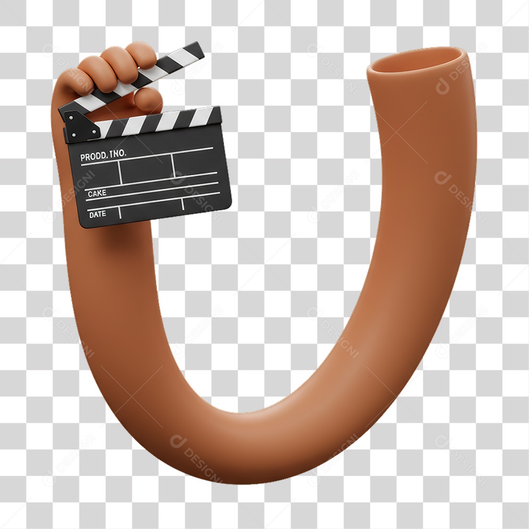 Elemento 3D Mão Segurando Claquete PNG Transparente