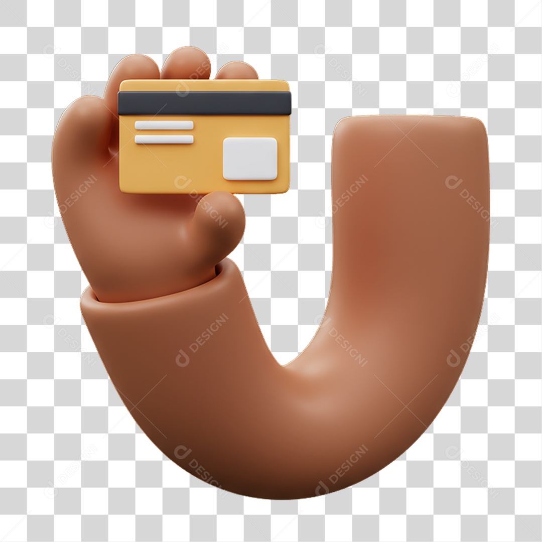 Elemento 3D Mão Segurando Cartão PNG Transparente
