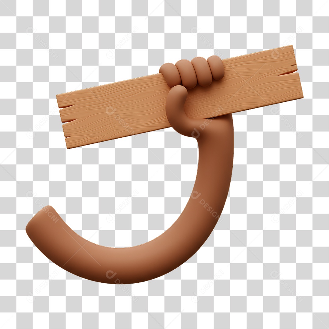 Elemento 3D Mão Segurando uma Tábua PNG Transparente
