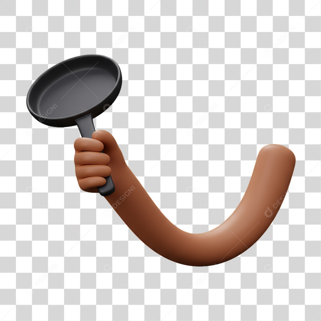 Elemento 3D Mão Segurando Panela PNG Transparente