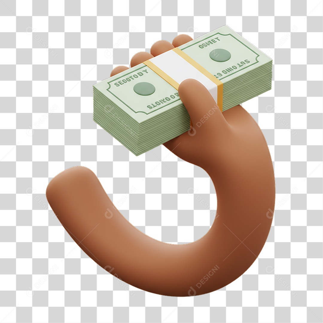Mão Segurando Pilha de Dinheiro PNG Transparente