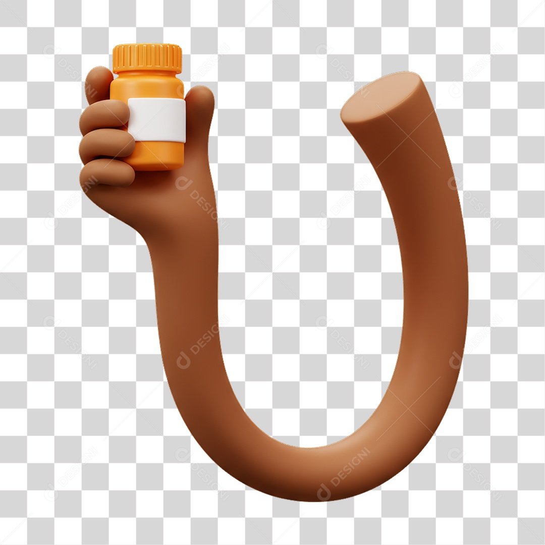 Mão Segurando Pote de Remédios PNG Transparente