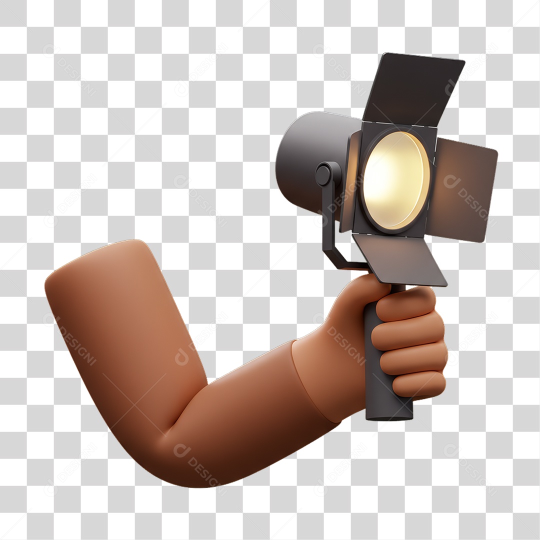 Mão Segurando Holofote PNG Transparente