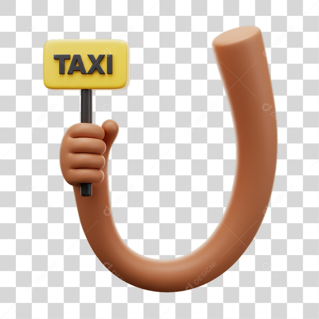 Mão Segurando Placa de Taxi PNG Transparente