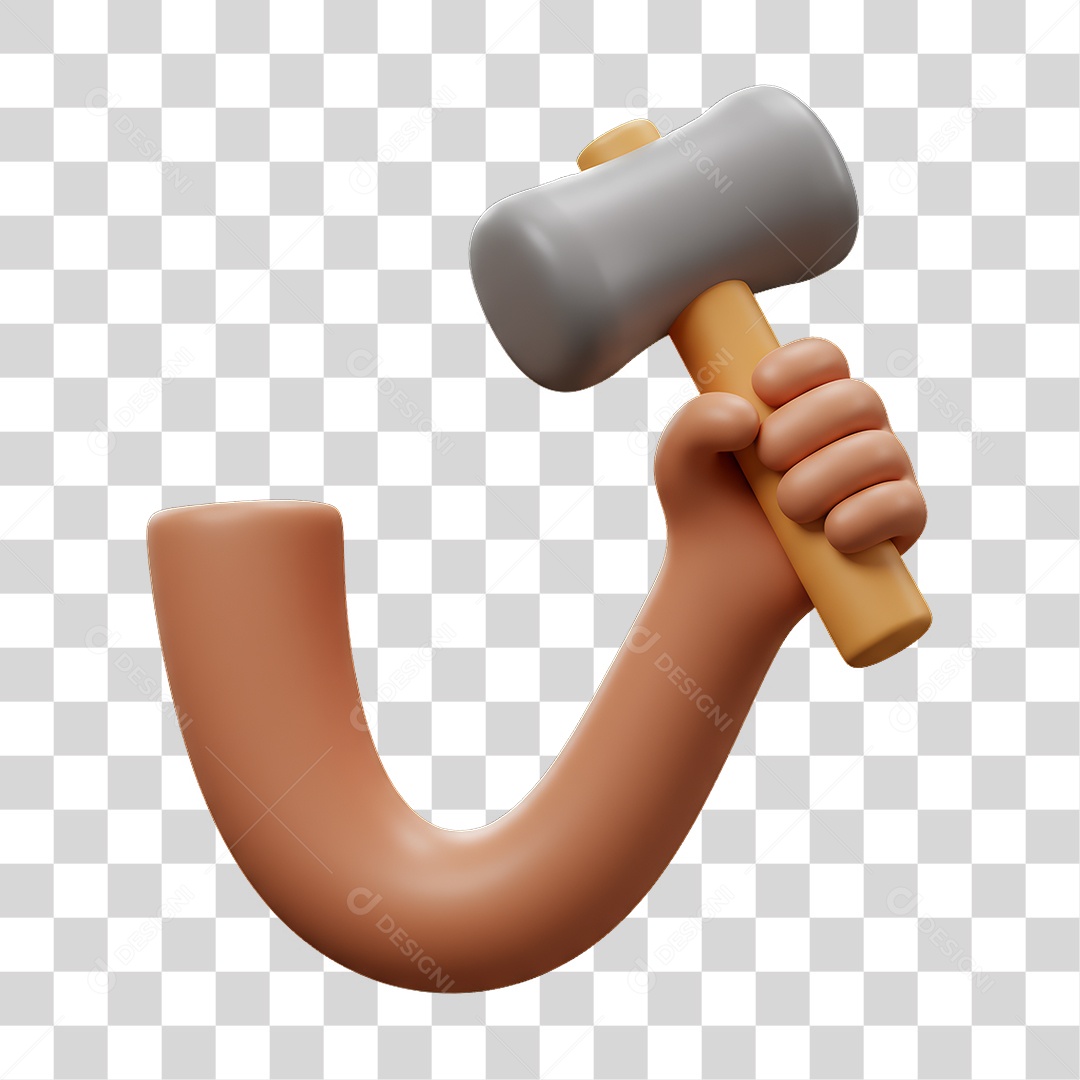 Mão Segurando Marreta PNG Transparente