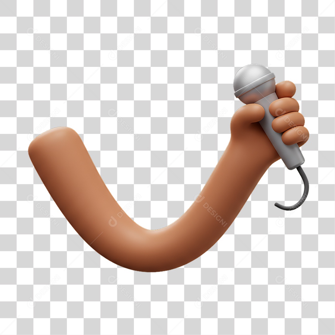 Mão Segurando Microfone PNG Transparente