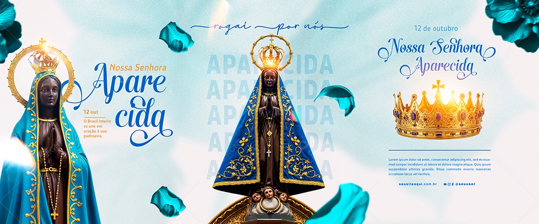 Carrossel Dia de Nossa Senhora Aparecida 12 de Outubro Social Media PSD Editável