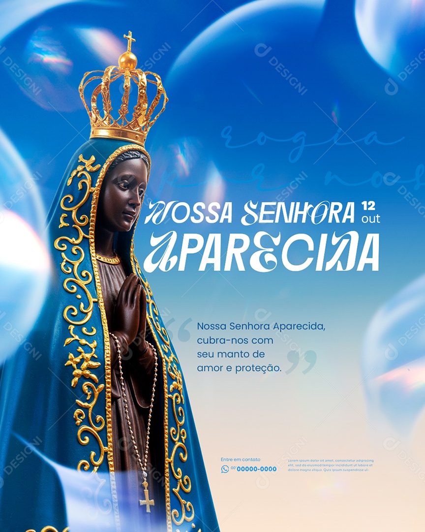 Dia de Nossa Senhora Aparecida 12 de Outubro Social Media PSD Editável