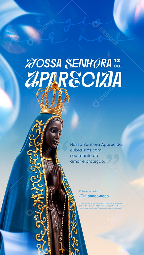 Story Dia de Nossa Senhora Aparecida 12 de Outubro Social Media PSD Editável