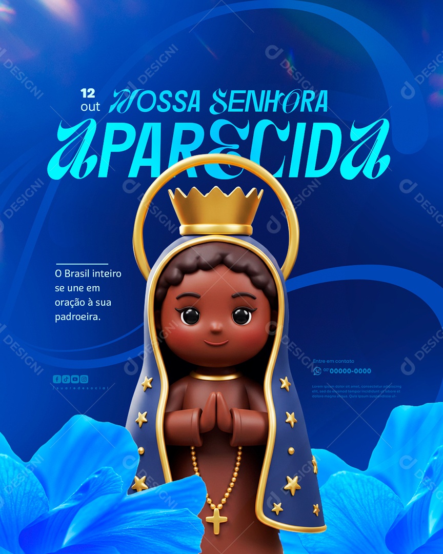 Dia de Nossa Senhora Aparecida 12 de Outubro Social Media PSD Editável