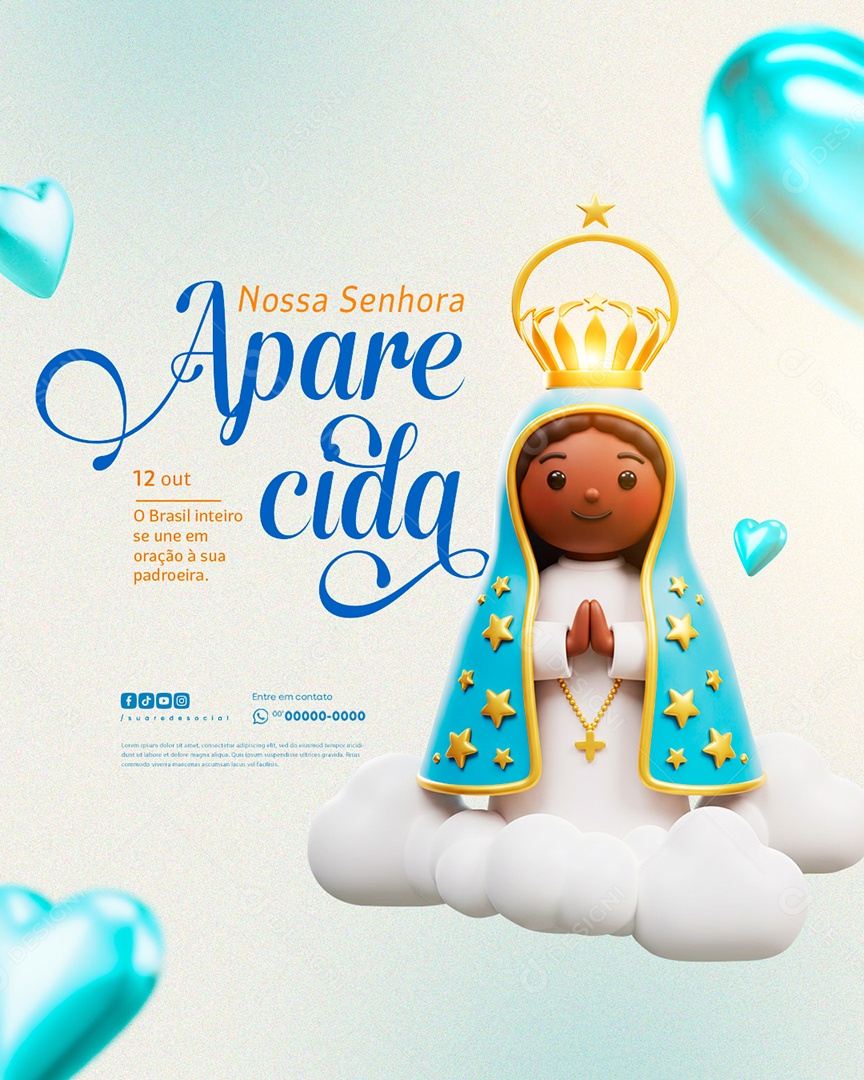 Dia de Nossa Senhora Aparecida 12 de Outubro Social Media PSD Editável