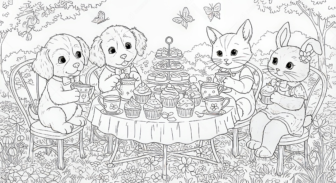 Desenho para colorir de animal.