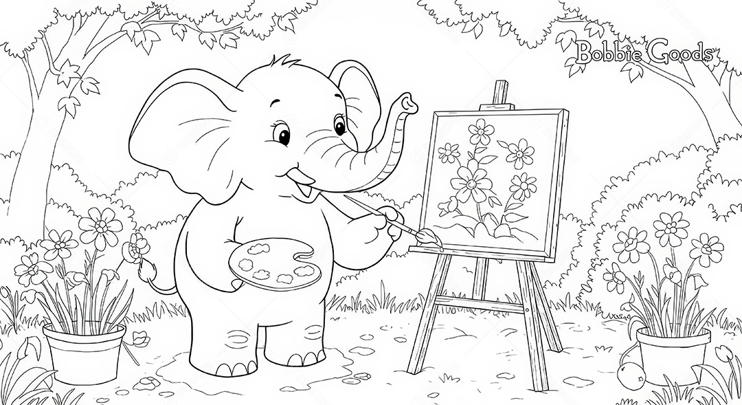 Desenho para colorir de animal.