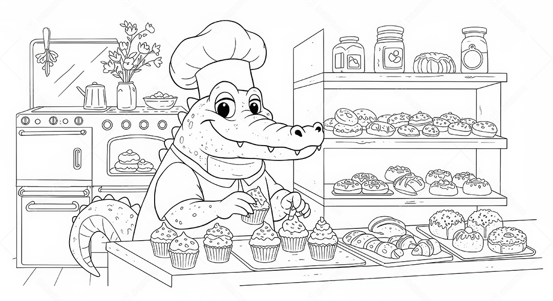 Desenho para colorir de animal.