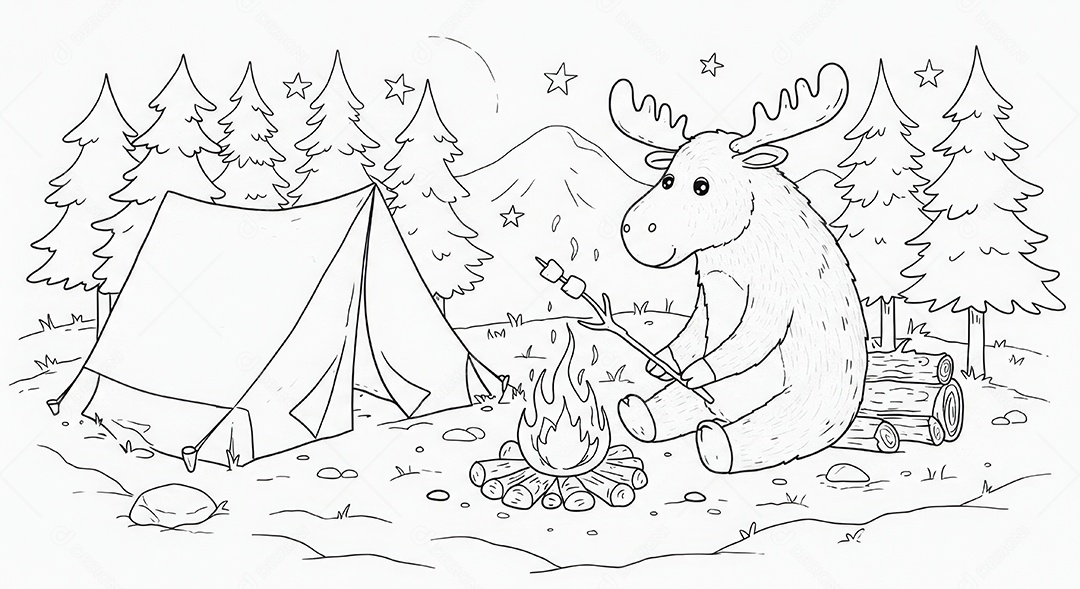 Desenho para colorir de animal.