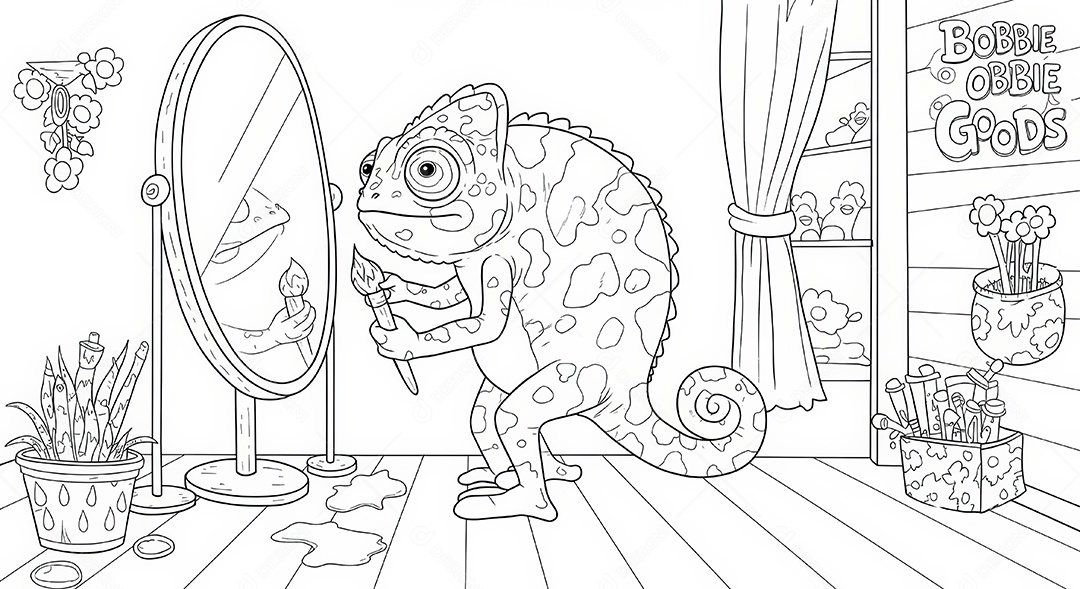 Desenho para colorir de animal.