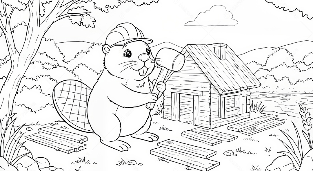 Desenho para colorir de animal.