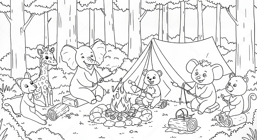 Desenho para colorir de animal.