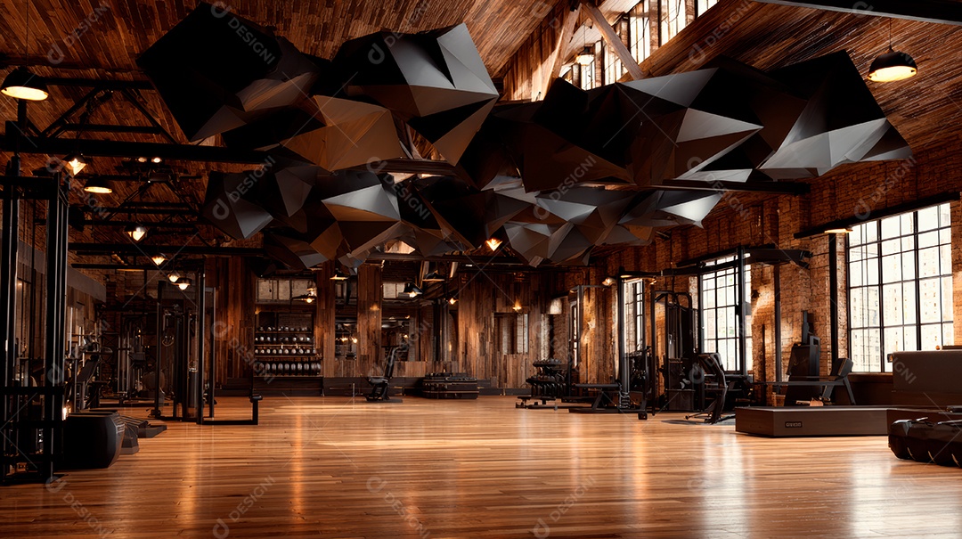 Retrato realista de interior de academia vazia.