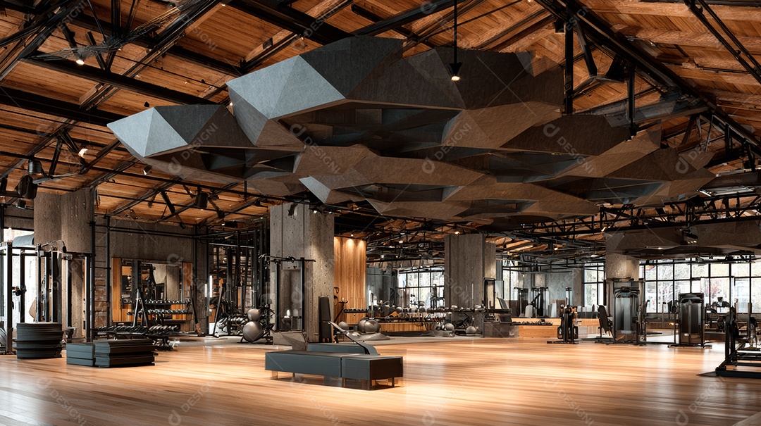 Retrato realista de interior de academia vazia.