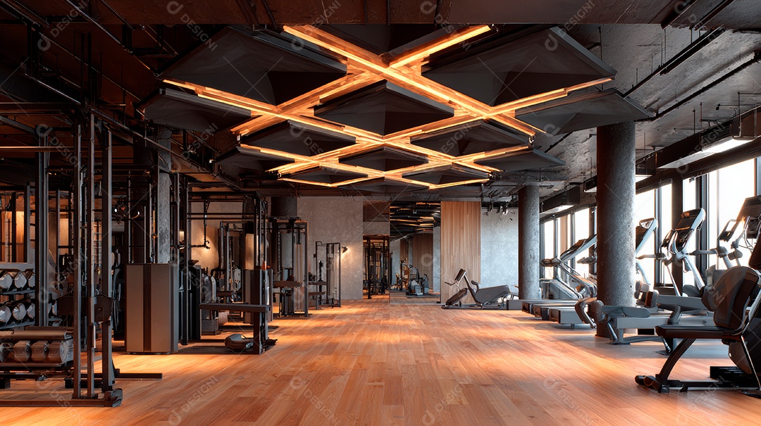 Retrato realista de interior de academia vazia.