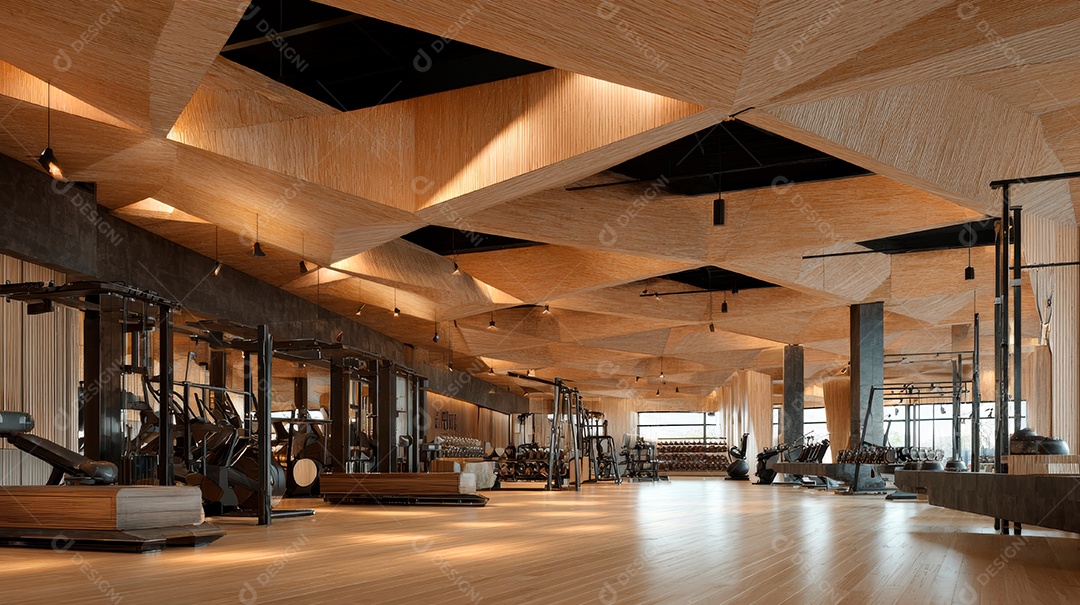 Retrato realista de interior de academia vazia.