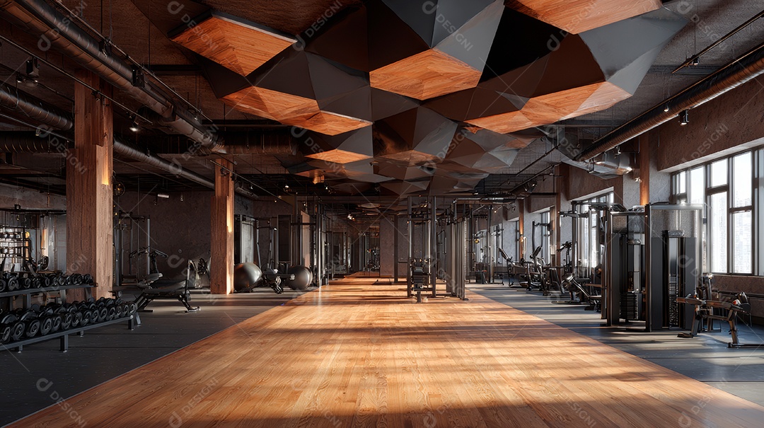 Retrato realista de interior de academia vazia.