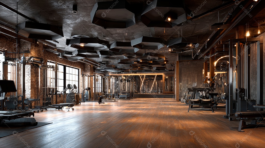 Retrato realista de interior de academia vazia.