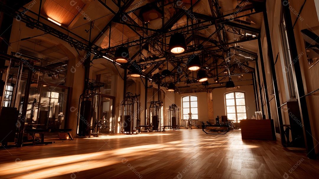 Retrato realista de interior de academia vazia.