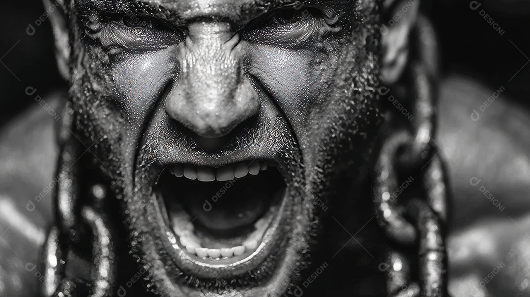 Retrato realista de homem fazendo exercício físico em uma academia.