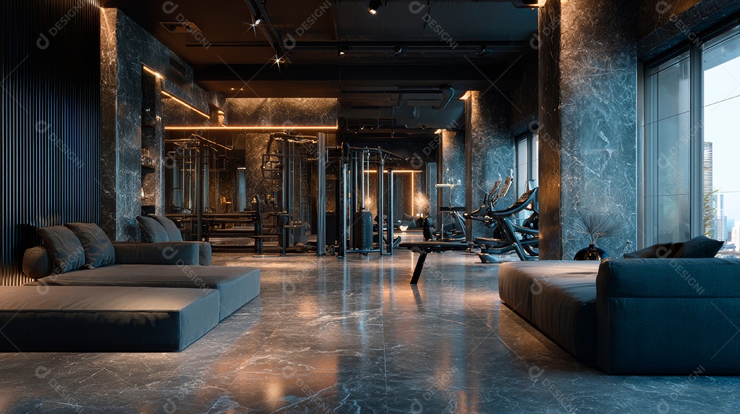 Retrato realista de interior de academia vazia.