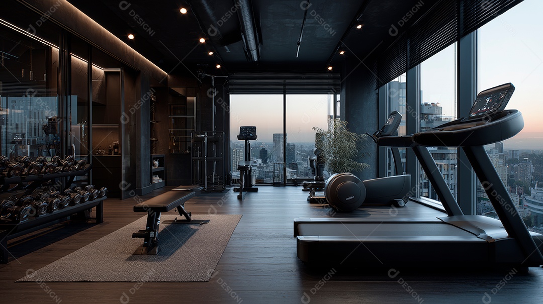 Retrato realista de interior de academia vazia.