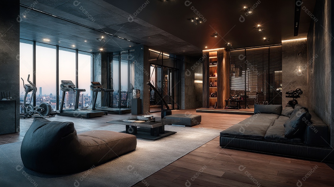 Retrato realista de interior de academia vazia.