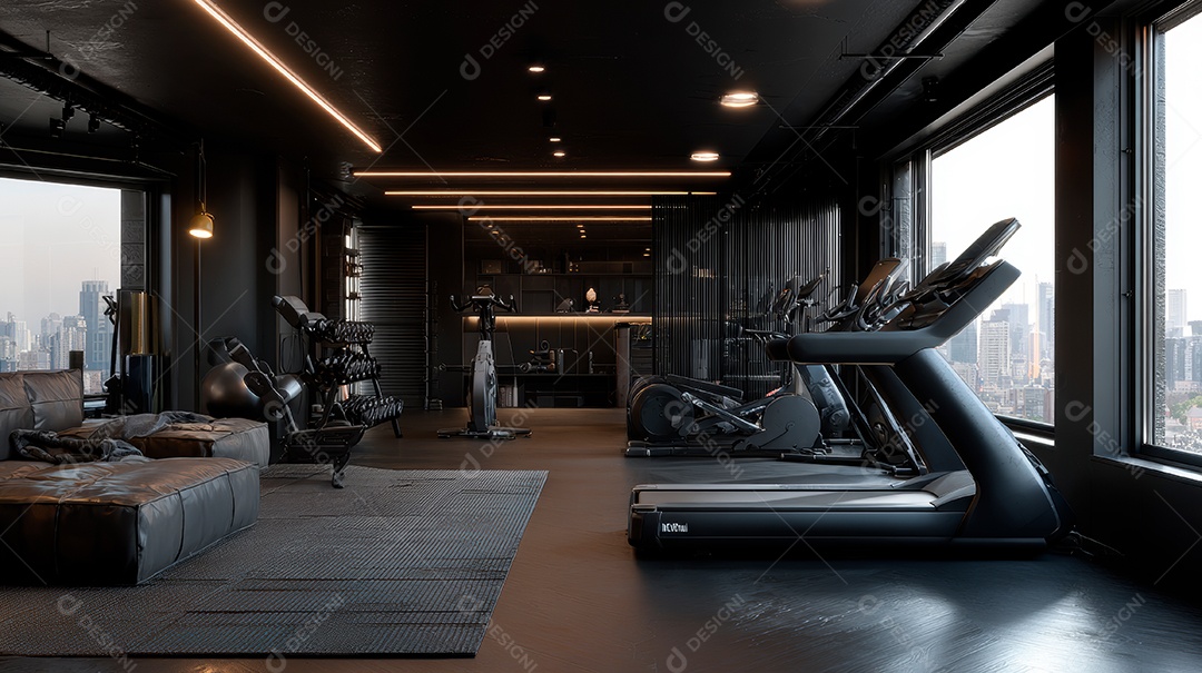 Retrato realista de interior de academia vazia.