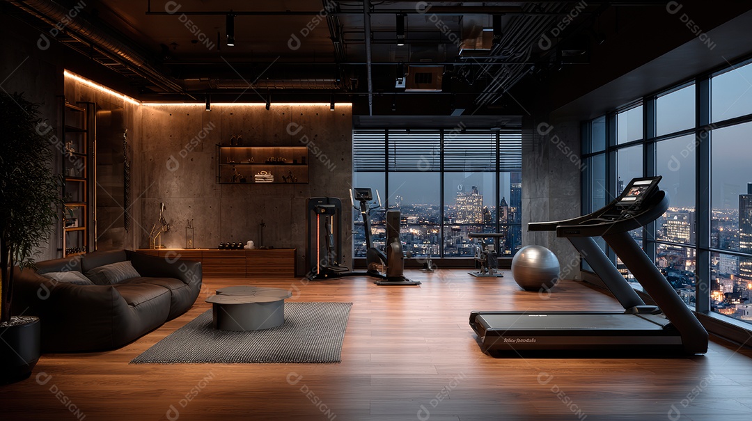 Retrato realista de interior de academia vazia.