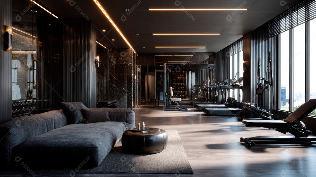 Retrato realista de interior de academia vazia.