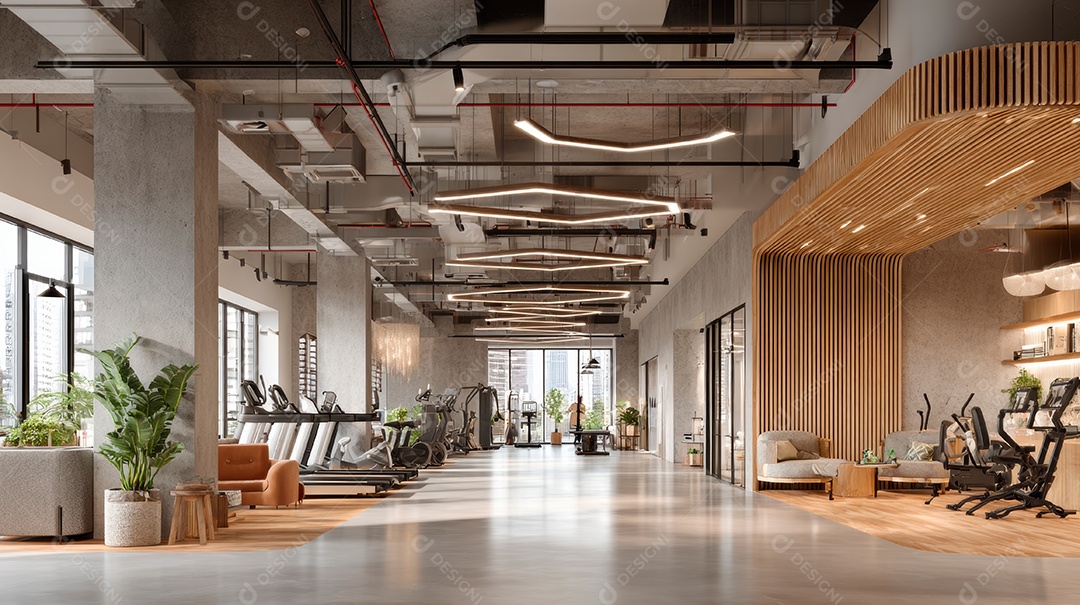 Retrato realista de interior de academia vazia.