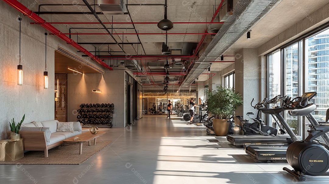 Retrato realista de interior de academia vazia.