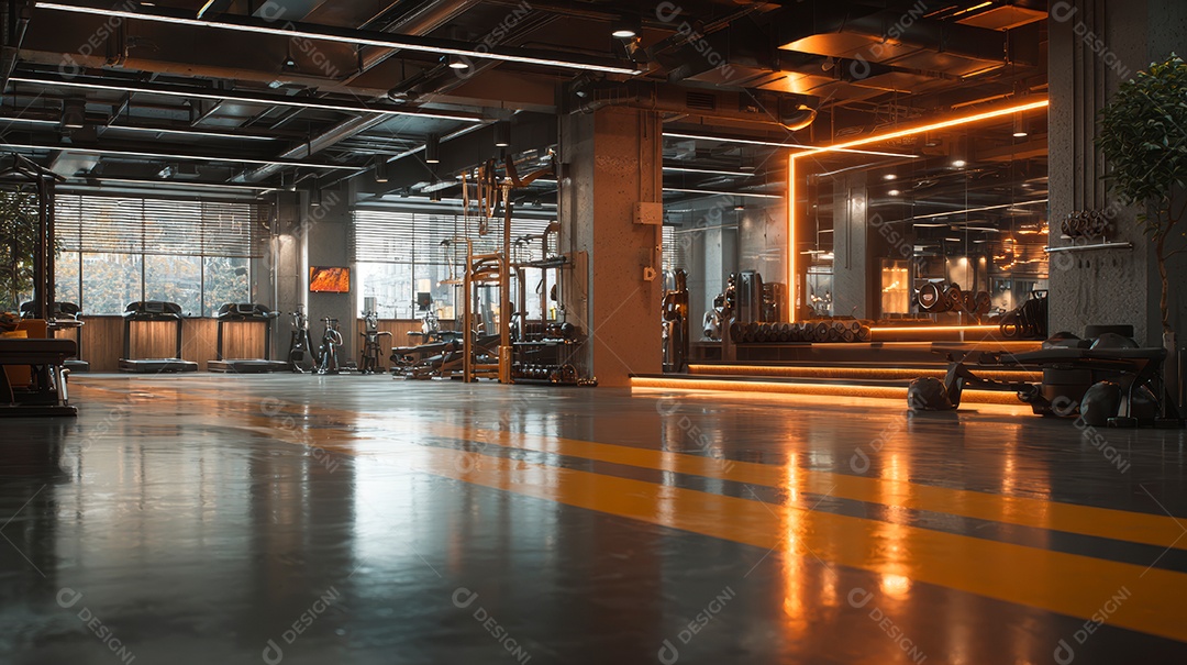 Retrato realista de interior de academia vazia.