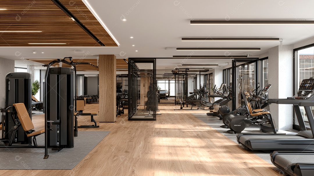 Retrato realista de interior de academia vazia.