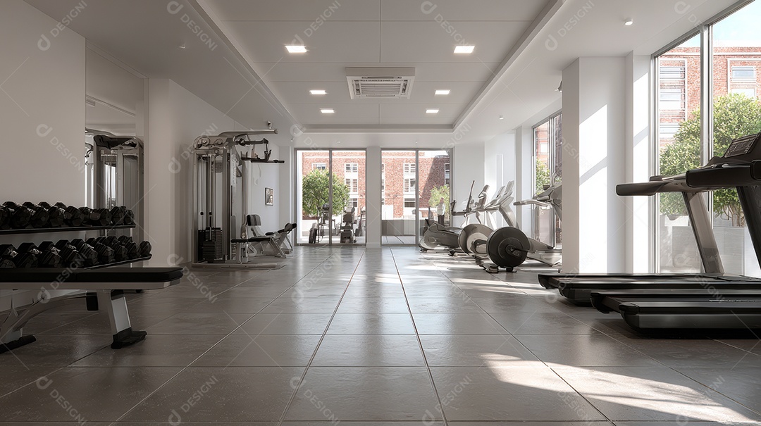 Retrato realista de interior de academia vazia.