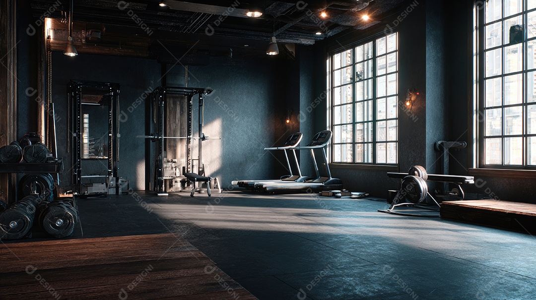 Retrato realista de interior de academia vazia.