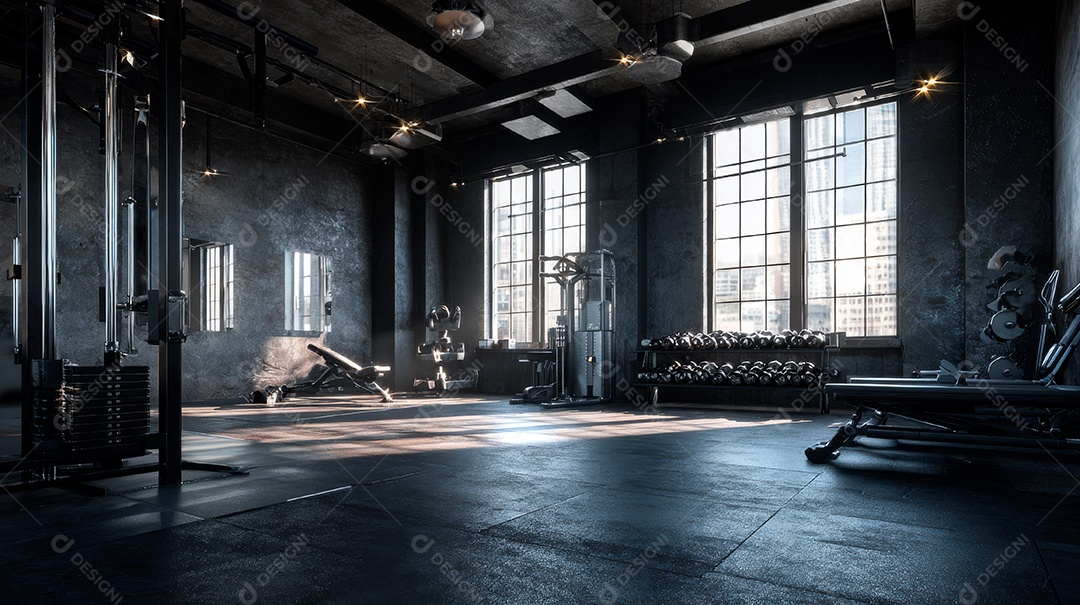 Retrato realista de interior de academia vazia.