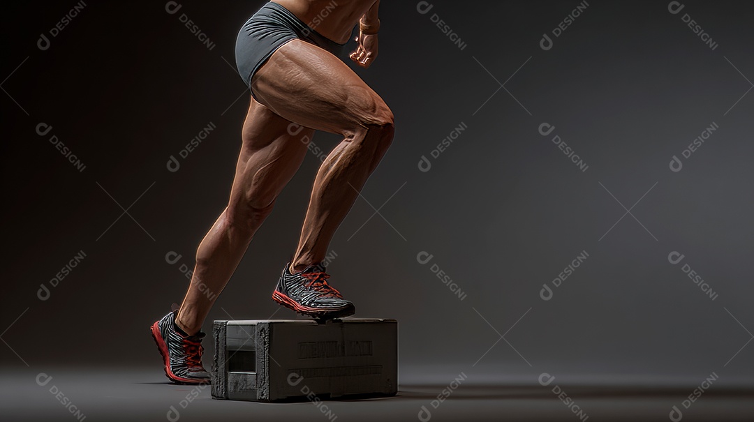 Retrato realista de mulher fazendo exercício físico em uma academia.