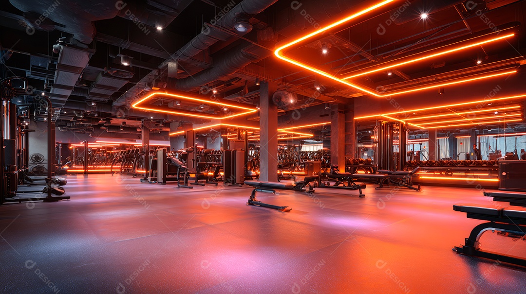 Retrato realista de interior de academia vazia.