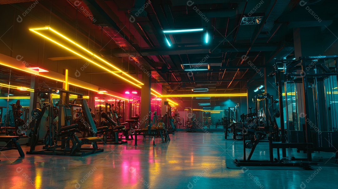 Retrato realista de interior de academia vazia.